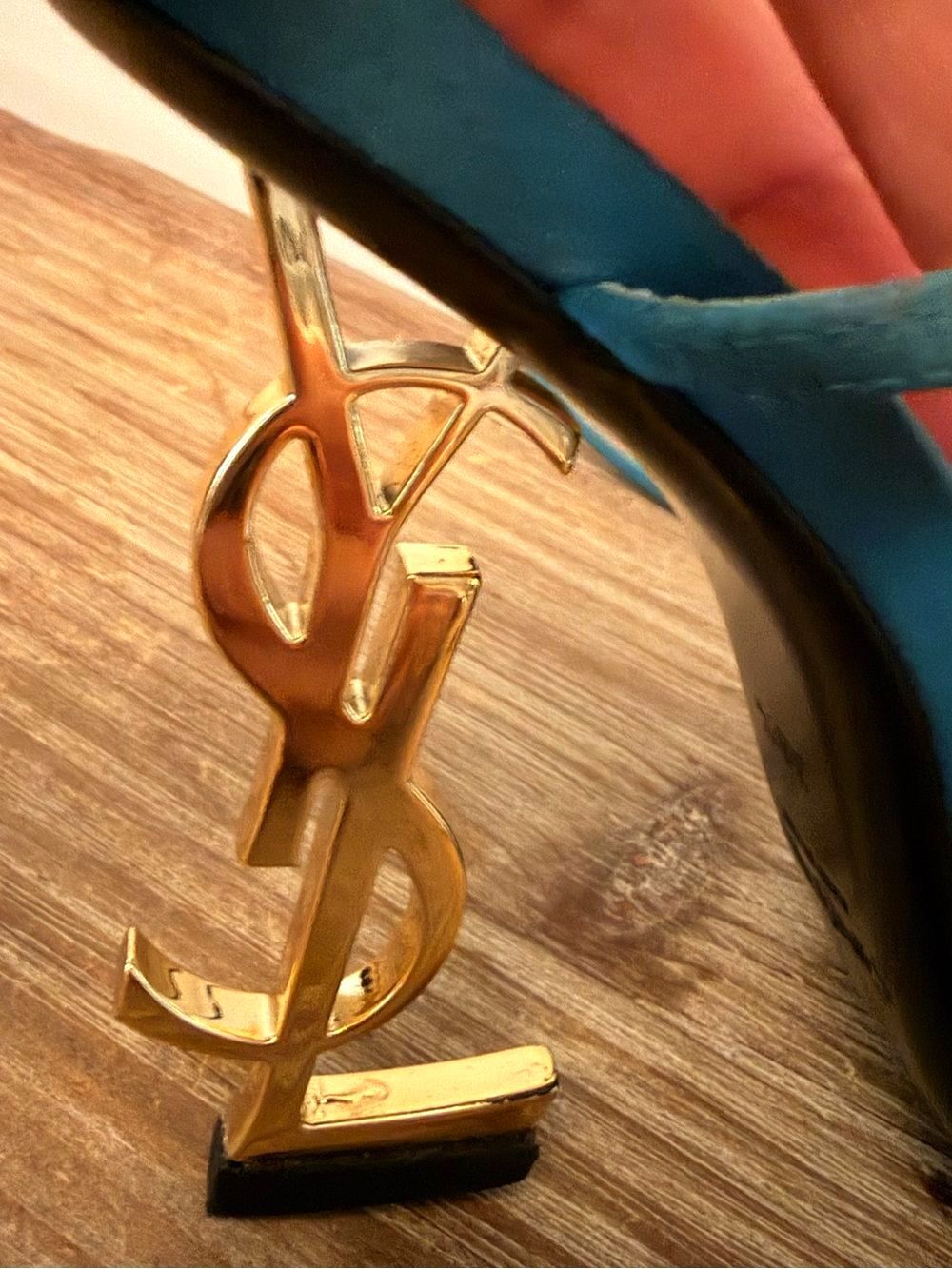 YSL SAINT LAURENT Gorgeous Logo Opyum Heeled Sandals NEW Return 38.5 $1,395!! - Picture 8 of 15